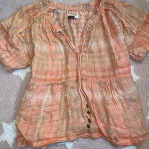Anthropologie Orange Blouse